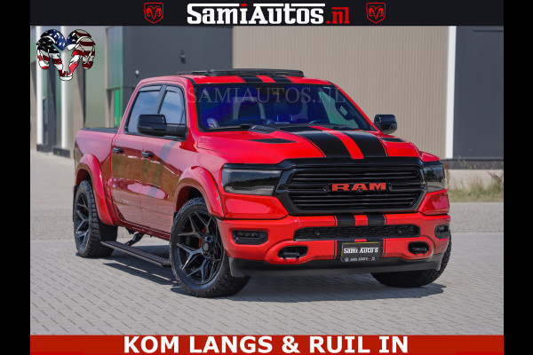 Dodge Ram GT TRX PACK | 5.7 V8 HEMI | FLAME RED | HULK PACK | LUCHTVERING | MEGA DIK | DC | DUBBLE CABINE | 5 PERSOONS | CREW CAB | GRIJS KENTEKEN | TRAIN HORN | EERSTE EIGENAAR | ORIGINEEL NEDERLANDSE AUTO | WIDE BODY | De specialist in Amerikaanse pick‑ups in Nederland en Europa.