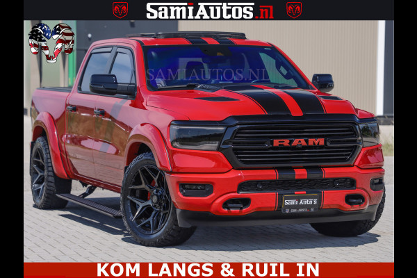 Dodge Ram GT TRX PACK | 5.7 V8 HEMI | FLAME RED | HULK PACK | LUCHTVERING | MEGA DIK | DC | DUBBLE CABINE | 5 PERSOONS | CREW CAB | GRIJS KENTEKEN | TRAIN HORN | EERSTE EIGENAAR | ORIGINEEL NEDERLANDSE AUTO | WIDE BODY | De specialist in Amerikaanse pick‑ups in Nederland en Europa.