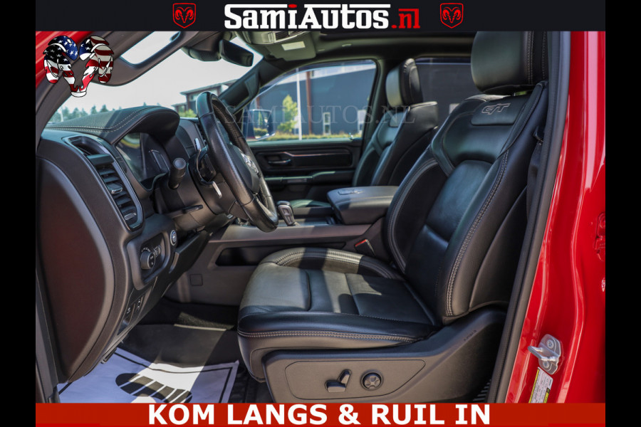 Dodge Ram GT TRX PACK | 5.7 V8 HEMI | FLAME RED | HULK PACK | LUCHTVERING | MEGA DIK | DC | DUBBLE CABINE | 5 PERSOONS | CREW CAB | GRIJS KENTEKEN | TRAIN HORN | EERSTE EIGENAAR | ORIGINEEL NEDERLANDSE AUTO | WIDE BODY | De specialist in Amerikaanse pick‑ups in Nederland en Europa.
