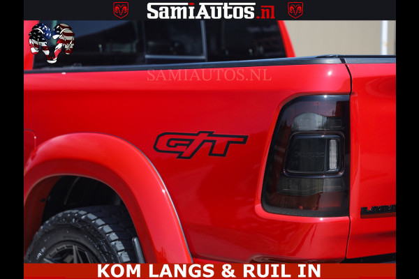 Dodge Ram GT TRX PACK | 5.7 V8 HEMI | FLAME RED | HULK PACK | LUCHTVERING | MEGA DIK | DC | DUBBLE CABINE | 5 PERSOONS | CREW CAB | GRIJS KENTEKEN | TRAIN HORN | EERSTE EIGENAAR | ORIGINEEL NEDERLANDSE AUTO | WIDE BODY | De specialist in Amerikaanse pick‑ups in Nederland en Europa.