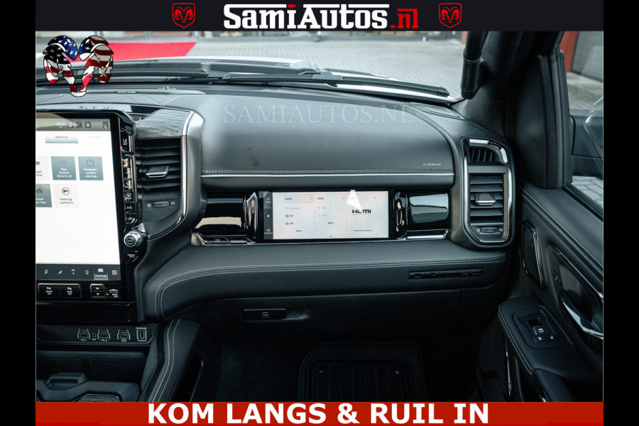 Dodge Ram LIMITED H.O 540PK 706Nm | Massage + Full Option | De Meest Luxe en Volle Pick-Up in zijn Klasse | Comfortabele Dubbele Cabine met Royale 5 Zitplaatsen | BPM vrij | Nu Leverbaar uit Voorraad | Voorraad Nr 2336 - 7700 | De specialist in Amerikaanse pick‑ups in Nederland en Europa.