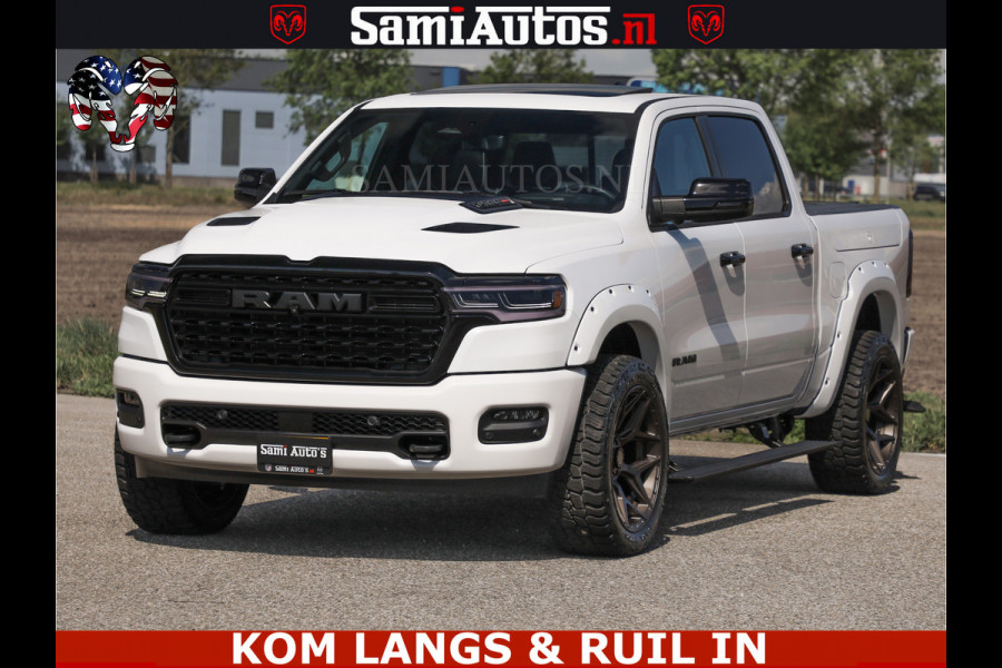 Dodge Ram LIMITED H.O 540PK 706Nm | Massage + Full Option | De Meest Luxe en Volle Pick-Up in zijn Klasse | Comfortabele Dubbele Cabine met Royale 5 Zitplaatsen | BPM vrij | Nu Leverbaar uit Voorraad | Voorraad Nr 2336 - 7700 | De specialist in Amerikaanse pick‑ups in Nederland en Europa.