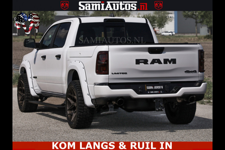 Dodge Ram LIMITED H.O 540PK 706Nm | Massage + Full Option | De Meest Luxe en Volle Pick-Up in zijn Klasse | Comfortabele Dubbele Cabine met Royale 5 Zitplaatsen | BPM vrij | Nu Leverbaar uit Voorraad | Voorraad Nr 2336 - 7700 | De specialist in Amerikaanse pick‑ups in Nederland en Europa.