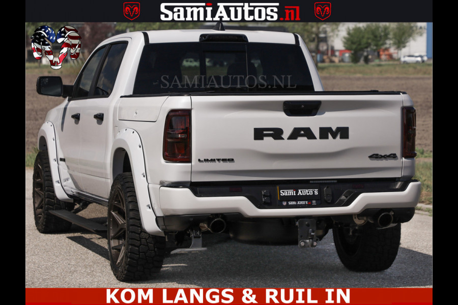 Dodge Ram LIMITED H.O 540PK 706Nm | Massage + Full Option | De Meest Luxe en Volle Pick-Up in zijn Klasse | Comfortabele Dubbele Cabine met Royale 5 Zitplaatsen | BPM vrij | Nu Leverbaar uit Voorraad | Voorraad Nr 2336 - 7700 | De specialist in Amerikaanse pick‑ups in Nederland en Europa.