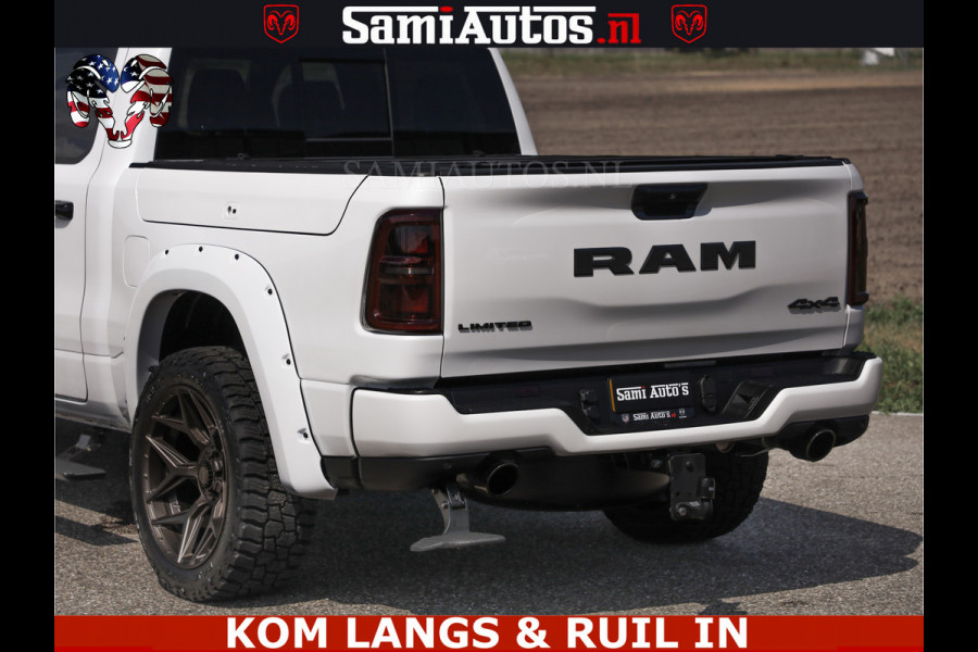 Dodge Ram LIMITED H.O 540PK 706Nm | Massage + Full Option | De Meest Luxe en Volle Pick-Up in zijn Klasse | Comfortabele Dubbele Cabine met Royale 5 Zitplaatsen | BPM vrij | Nu Leverbaar uit Voorraad | Voorraad Nr 2336 - 7700 | De specialist in Amerikaanse pick‑ups in Nederland en Europa.