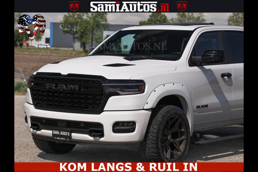 Dodge Ram LIMITED H.O 540PK 706Nm | Massage + Full Option | De Meest Luxe en Volle Pick-Up in zijn Klasse | Comfortabele Dubbele Cabine met Royale 5 Zitplaatsen | BPM vrij | Nu Leverbaar uit Voorraad | Voorraad Nr 2336 - 7700 | De specialist in Amerikaanse pick‑ups in Nederland en Europa.