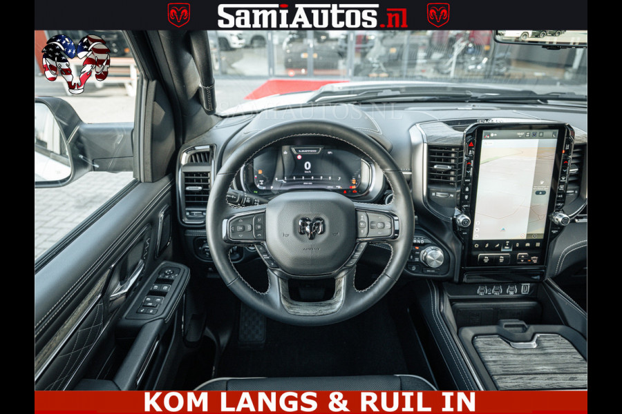 Dodge Ram LIMITED H.O 540PK 706Nm | Massage + Full Option | De Meest Luxe en Volle Pick-Up in zijn Klasse | Comfortabele Dubbele Cabine met Royale 5 Zitplaatsen | BPM vrij | Nu Leverbaar uit Voorraad | Voorraad Nr 2336 - 7700 | De specialist in Amerikaanse pick‑ups in Nederland en Europa.