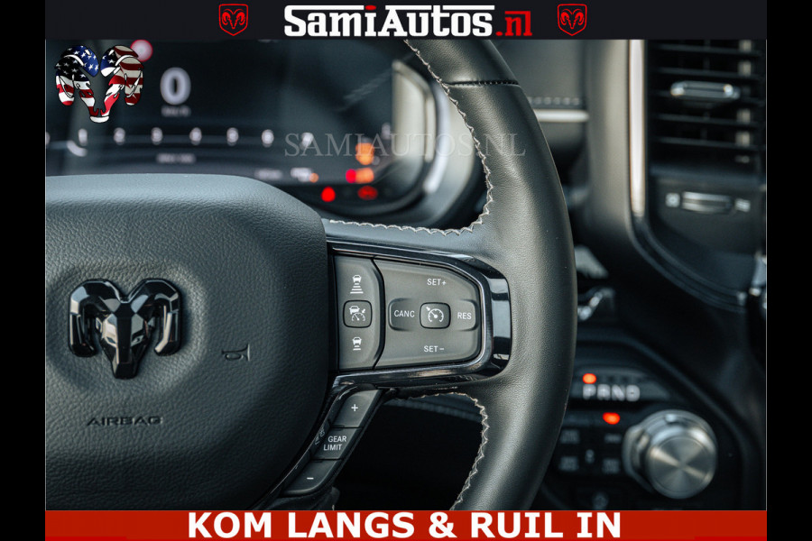Dodge Ram LIMITED H.O 540PK 706Nm | Massage + Full Option | De Meest Luxe en Volle Pick-Up in zijn Klasse | Comfortabele Dubbele Cabine met Royale 5 Zitplaatsen | BPM vrij | Nu Leverbaar uit Voorraad | Voorraad Nr 2336 - 7700 | De specialist in Amerikaanse pick‑ups in Nederland en Europa.