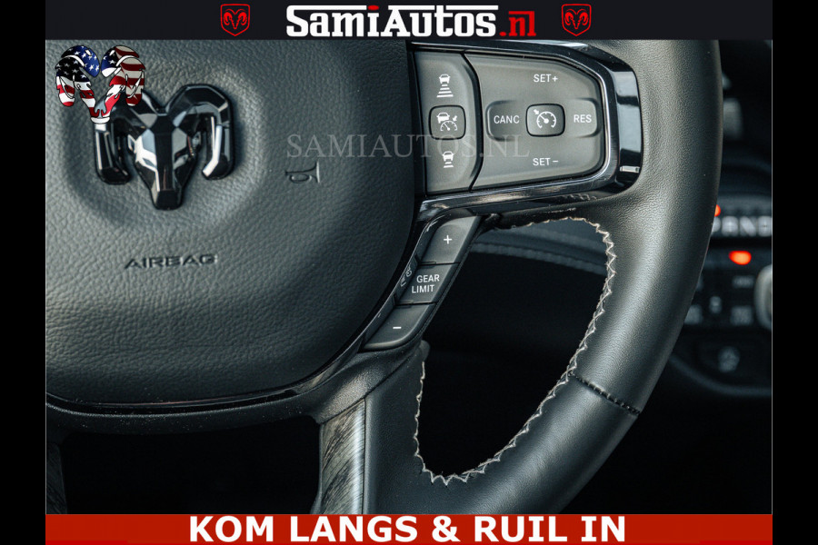 Dodge Ram LIMITED H.O 540PK 706Nm | Massage + Full Option | De Meest Luxe en Volle Pick-Up in zijn Klasse | Comfortabele Dubbele Cabine met Royale 5 Zitplaatsen | BPM vrij | Nu Leverbaar uit Voorraad | Voorraad Nr 2336 - 7700 | De specialist in Amerikaanse pick‑ups in Nederland en Europa.