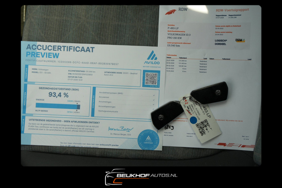 Volkswagen ID.3 58 kWh Adapt Cruise Carplay Navi Soh 93.4%