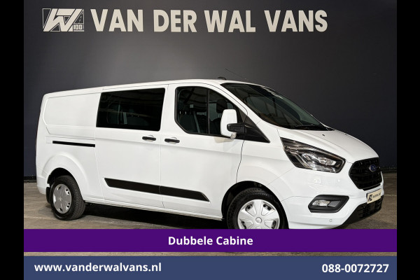 Ford Transit Custom 2.0 TDCI 131pk Automaat L2H1 Dubbele Cabine Euro6 Airco | 6-Zits | Camera | Apple Carplay | Adaptieve Cruisecontrol LED, Android Auto, Trekhaak, Stoelverwarming, Verwarmde voorruit, Parkeersensoren, Achterklep