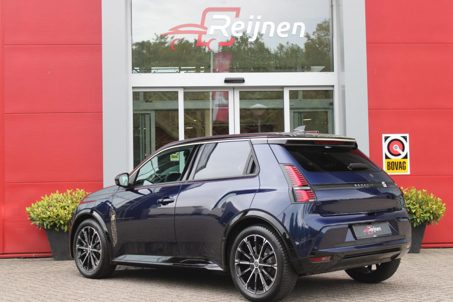 Renault 5 COMFORT RANGE ICONIC CINQ 150PK 52 kWh | PACK WINTER: ELEKTRISCH VERWARMBARE VOORSTOELEN/ELEKTRISCH VERWARMBAAR STUURWIEL/BESTUURDERSSTOEL MET ELEKTRISCH VERSTELBARE LENDESTEUN/IN HOOGTE VERSTELBARE PASSAGIERSSTOEL | PACK PREMIUM SOUND HARMAN KARDON: 9 SPEAKERS WAARVAN 1 SUBWOOFER/VERMOGEN 410 WATT/5 GELUIDSSFEREN: STUDIO/PODCAST/CONCERT/CLUB EN IMMERSION | PACK PARKING: FULL EASY PARK ASSIST MET PARKEERSENSOREN AAN VOOR EN ZIJKANT | PACK SAFETY & ADVANCED DRIVING ASSIST: INTELLIGENT ADAPTIVE CRUISE CONTROL,GEBRUIKT KAARTDATA OM SNELHEID AAN TE PASSEN/ACCUPANT SAFETY E