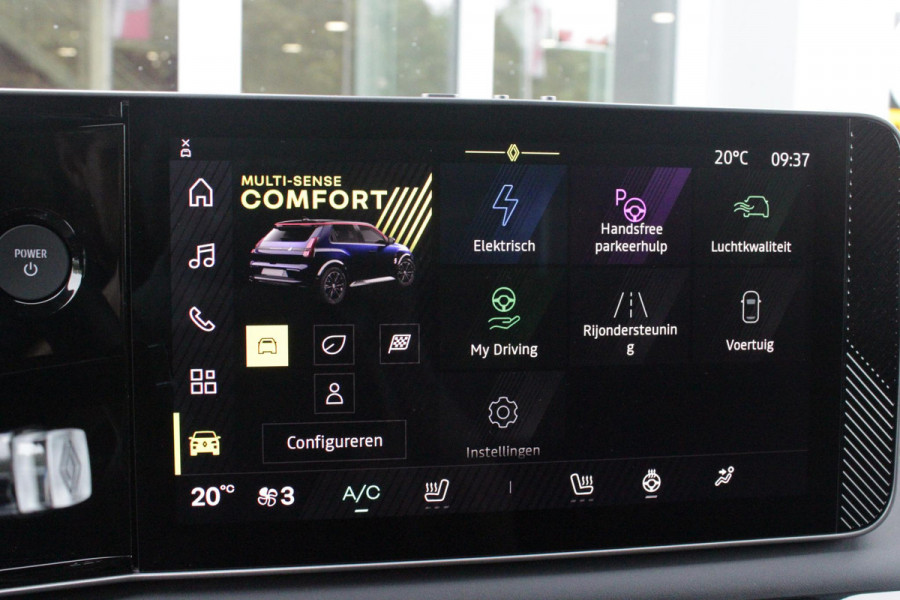 Renault 5 COMFORT RANGE ICONIC CINQ 150PK 52 kWh | PACK WINTER: ELEKTRISCH VERWARMBARE VOORSTOELEN/ELEKTRISCH VERWARMBAAR STUURWIEL/BESTUURDERSSTOEL MET ELEKTRISCH VERSTELBARE LENDESTEUN/IN HOOGTE VERSTELBARE PASSAGIERSSTOEL | PACK PREMIUM SOUND HARMAN KARDON: 9 SPEAKERS WAARVAN 1 SUBWOOFER/VERMOGEN 410 WATT/5 GELUIDSSFEREN: STUDIO/PODCAST/CONCERT/CLUB EN IMMERSION | PACK PARKING: FULL EASY PARK ASSIST MET PARKEERSENSOREN AAN VOOR EN ZIJKANT | PACK SAFETY & ADVANCED DRIVING ASSIST: INTELLIGENT ADAPTIVE CRUISE CONTROL,GEBRUIKT KAARTDATA OM SNELHEID AAN TE PASSEN/ACCUPANT SAFETY E