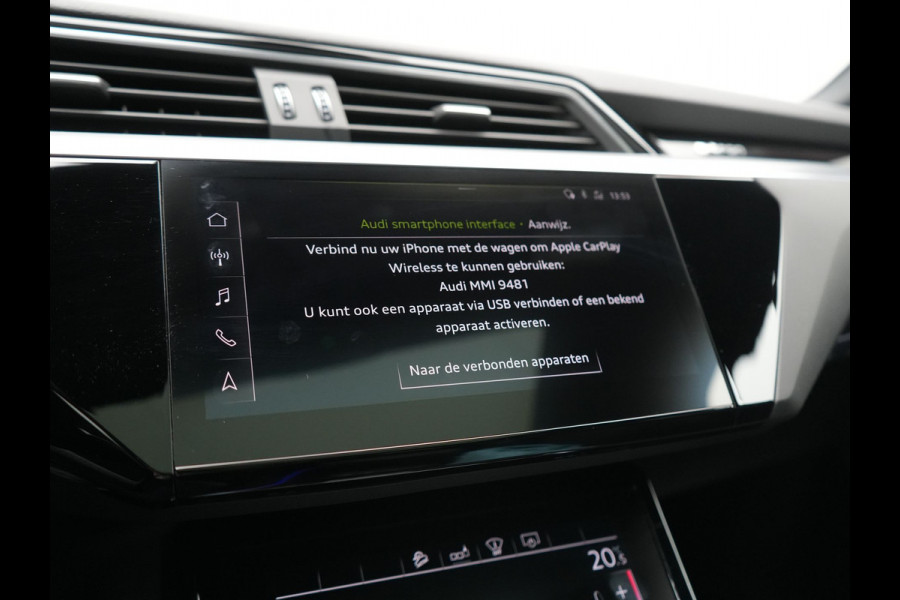 Audi e-tron 50 Quattro S Line 71 kWh 313pk Dealer O.H. | Panodak | Luchtvering | Head Up | Adaptive Cruise | Bang & Olufsen | Camera | Matrix LED | Alcantara Sportstoelen Memory & Verwarmd | Sfeerverlichting | Apple Carplay | Keyless | Blis |
