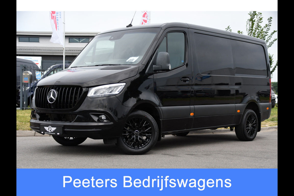 Mercedes-Benz Sprinter 319 V6 3.0 CDI L2H1 Black Edition FULL OTPIONS! Adaptieve Cruise, 360 Camera, Carplay, Leder, LED, 10,5'' Mbux, Trekhaak, 190pk, Automaat, Uniek!