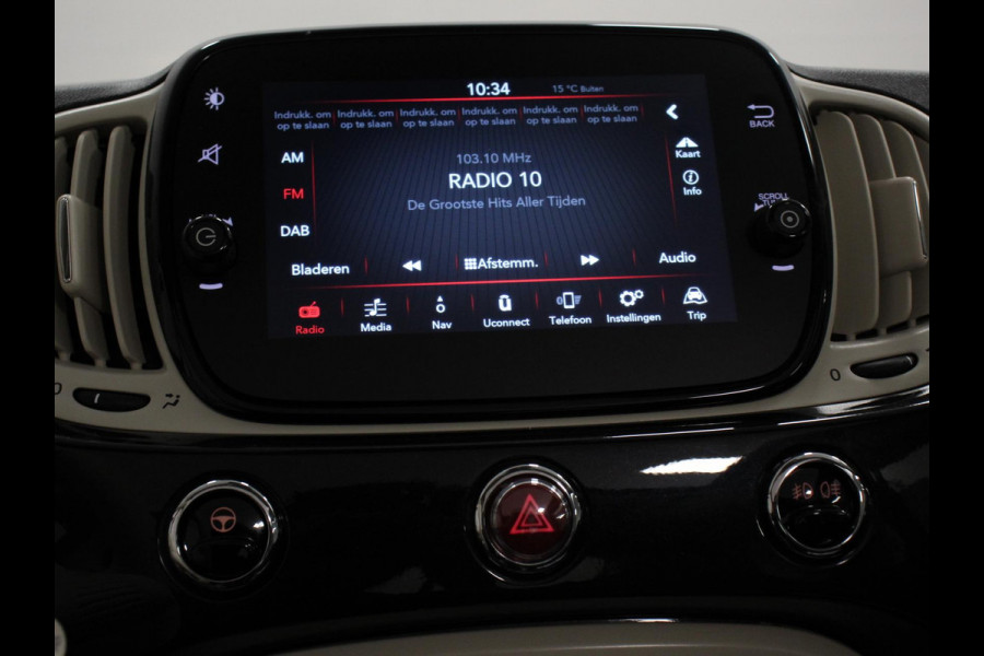 Fiat 500C 1.0 Hybrid Bellavita Navigatie  Climate Control  Apple Carplay/Android Auto  Dab Digitale Cockpit Parkeer sensoren