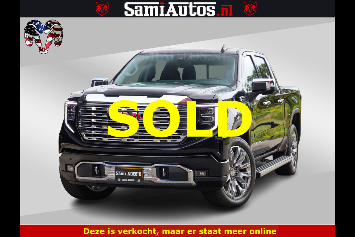 GMC Sierra DENALI | All-In Prijs | 6,2 V8 Full Option | De Meest Luxe Pick-Up in zijn Klasse | Comfortabele Dubbele Cabine met Royale 5 Zitplaatsen | BPM vrij | Nu Leverbaar uit Voorraad | Voorraad Nr 9194 | De specialist in Amerikaanse pick‑ups in Nederland en Europa.