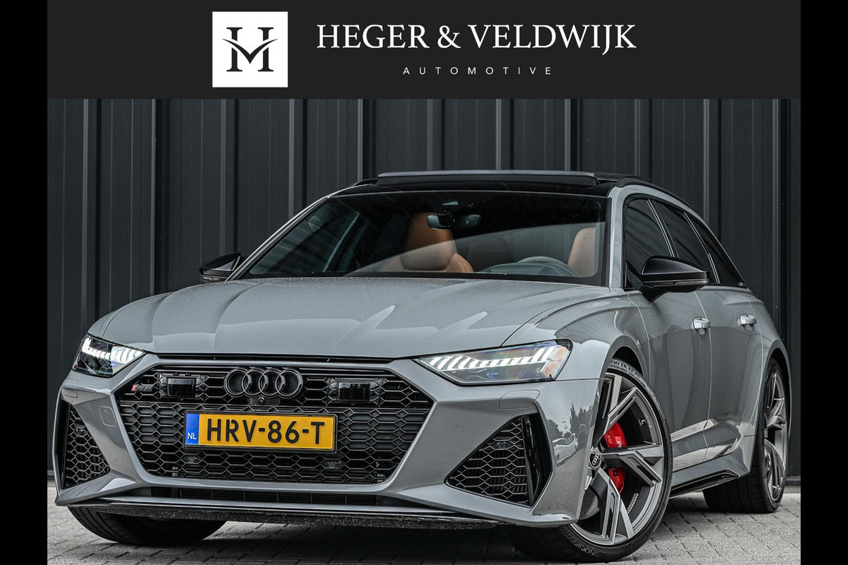 Audi A6 Avant RS 6 TFSI quattro | Panoramadak | Achterasbesturing | 360 Camera | HUD | B&O | Carbon Inleg | Sportdifferentieel | Stoelverwarming + Ventilatie | Luchtvering | Soft Close | Stuurverwarming |
