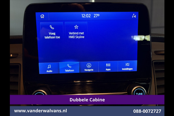 Ford Transit Custom 2.0 TDCI 131pk Automaat L2H1 Dubbele Cabine Euro6 Airco | Xenon | 6-Zits | Camera | Apple Carplay | Adaptieve Cruisecontrol LED, Android Auto, Trekhaak, Stoelverwarming, Verwarmde voorruit, Parkeersensoren, Achterklep