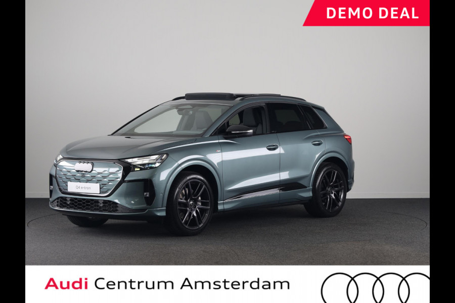 Audi Q4 e-tron S edition quattro performance 82 kWh 340pk | Panoramadak | 1 inch Lichtmetalen velgen | Akoestisch glas | Head up Display | Elek.verst.best.stoel geheugen | Lederen bekleding