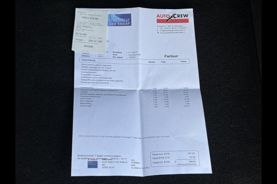 Hyundai Kona 1.0T Essence 2e Eigenaar,Trekhaak,Camera,Carplay,Navi,Clima,Cruise,6 Bak,N.A.P,120pk,Lm velgen,Rijstrooksensor,Pdc,Apk tot 03-2027
