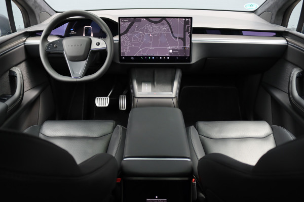 Tesla Model X Plaid AWD 6p. 100kWh | 1020pk | 71.500,- ex BTW | Luchtvering | Autopilot | Carbon | Trekhaak | Stoelventilatie | Leder | Sterrenhemel | Display Achter | Verwarmd Stuurwiel |