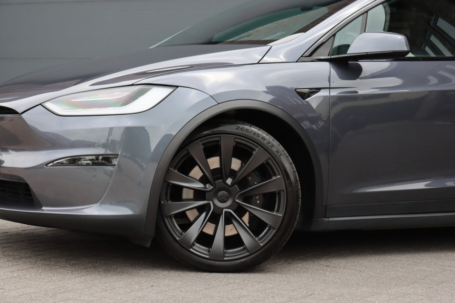 Tesla Model X Plaid AWD 6p. 100kWh | 1020pk | 71.500,- ex BTW | Luchtvering | Autopilot | Carbon | Trekhaak | Stoelventilatie | Leder | Sterrenhemel | Display Achter | Verwarmd Stuurwiel |