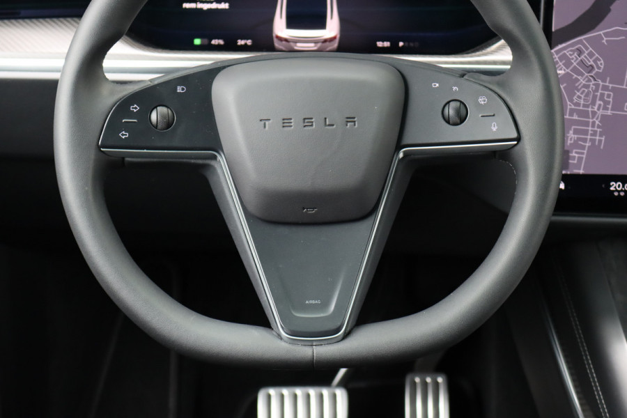 Tesla Model X Plaid AWD 6p. 100kWh | 1020pk | 71.500,- ex BTW | Luchtvering | Autopilot | Carbon | Trekhaak | Stoelventilatie | Leder | Sterrenhemel | Display Achter | Verwarmd Stuurwiel |