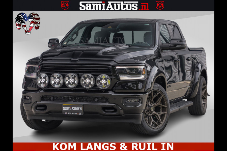 Dodge Ram DE DONDER | 5.7 V8 HEMI | BRONZE BREDE WIELEN | WIDE BODY | OPEN UITLAAT KLEP | ZEER DIK | DUBBELE CABINE | DC | 5 PERSOONS | GRIJS KENETEKEN | BJ 2023 44000KM | FULL LED VERLICHTING | MEGA DIK |