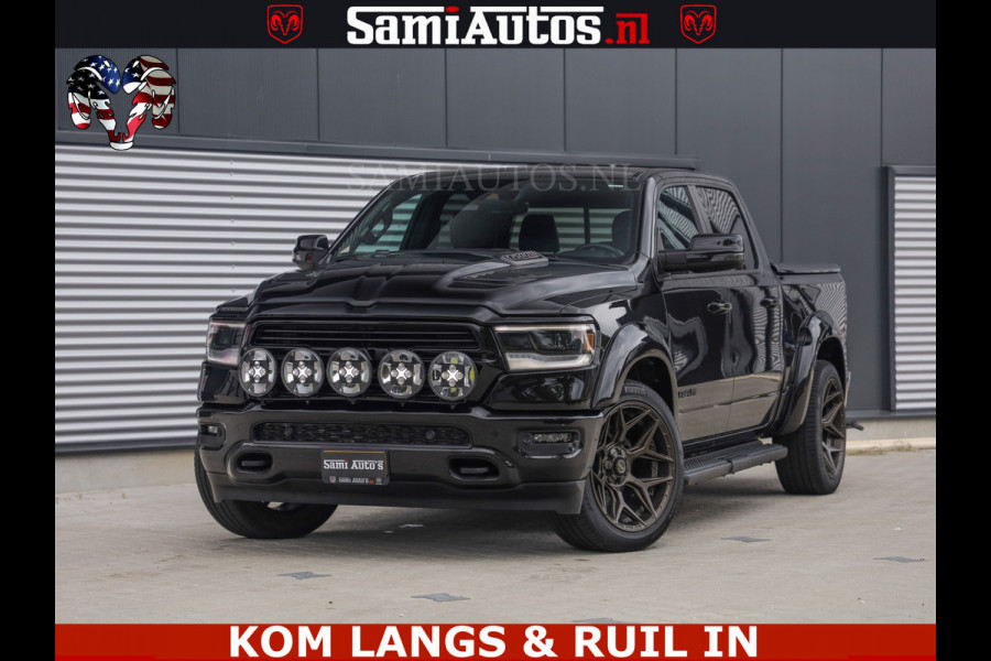 Dodge Ram DE DONDER | 5.7 V8 HEMI | BRONZE BREDE WIELEN | WIDE BODY | OPEN UITLAAT KLEP | ZEER DIK | DUBBELE CABINE | DC | 5 PERSOONS | GRIJS KENETEKEN | BJ 2023 44000KM | FULL LED VERLICHTING | MEGA DIK |