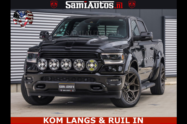 Dodge Ram DE DONDER | 5.7 V8 HEMI | BRONZE BREDE WIELEN | WIDE BODY | OPEN UITLAAT KLEP | ZEER DIK | DUBBELE CABINE | DC | 5 PERSOONS | GRIJS KENETEKEN | BJ 2023 44000KM | FULL LED VERLICHTING | MEGA DIK |
