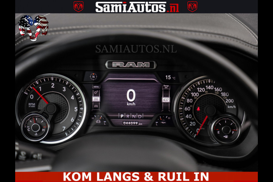 Dodge Ram DE DONDER | 5.7 V8 HEMI | BRONZE BREDE WIELEN | WIDE BODY | OPEN UITLAAT KLEP | ZEER DIK | DUBBELE CABINE | DC | 5 PERSOONS | GRIJS KENETEKEN | BJ 2023 44000KM | FULL LED VERLICHTING | MEGA DIK |