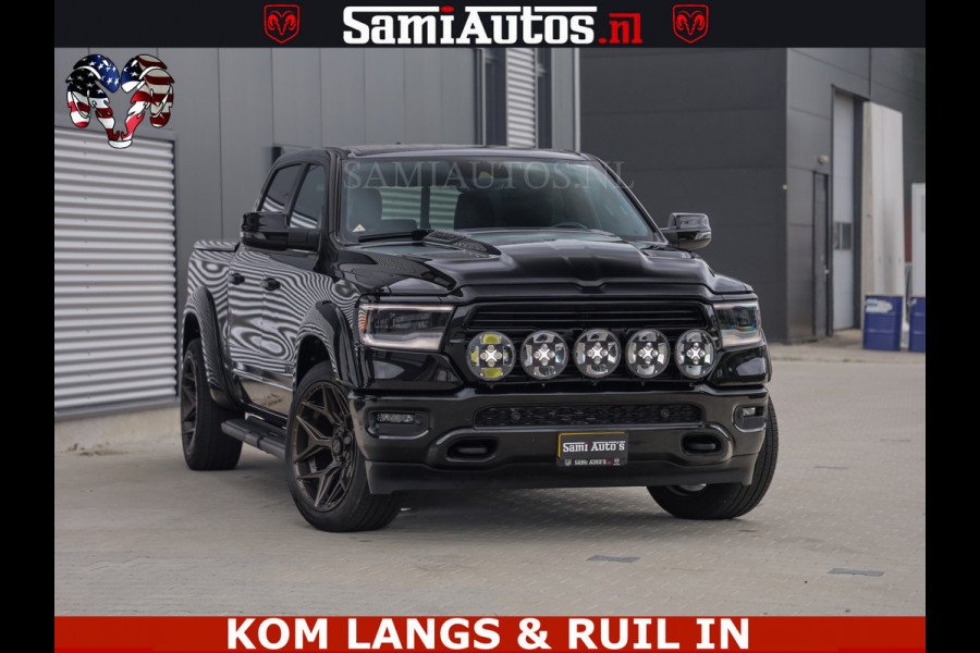 Dodge Ram DE DONDER | 5.7 V8 HEMI | BRONZE BREDE WIELEN | WIDE BODY | OPEN UITLAAT KLEP | ZEER DIK | DUBBELE CABINE | DC | 5 PERSOONS | GRIJS KENETEKEN | BJ 2023 44000KM | FULL LED VERLICHTING | MEGA DIK |