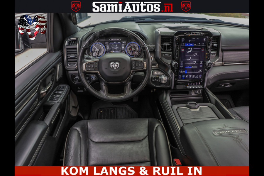 Dodge Ram LIMITED | TRAINHORN | | HUD | UITLAATKLEP | LUCHTVERING | STRIPING | PANODAK | BOM VOL | BLAUW VOORRUIT | 5.7 V8 HEMI 402PK | DC | DUBBELE CABINE | 5 PERSOONS | GRIJSKENTEKEN PICK UP | EERSTE EIGENAAR | OPEN UITLAAT KLEP & TRAIN HORN | | De specialist in Amerikaanse pick‑ups in Nederland en Europa.
