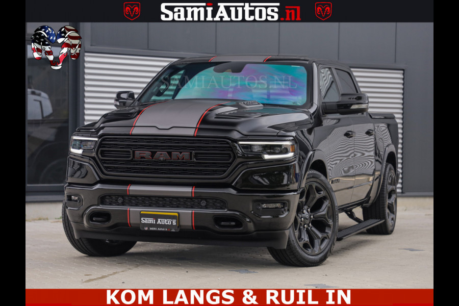 Dodge Ram LIMITED | TRAINHORN | | HUD | UITLAATKLEP | LUCHTVERING | STRIPING | PANODAK | BOM VOL | BLAUW VOORRUIT | 5.7 V8 HEMI 402PK | DC | DUBBELE CABINE | 5 PERSOONS | GRIJSKENTEKEN PICK UP | EERSTE EIGENAAR | OPEN UITLAAT KLEP & TRAIN HORN | | De specialist in Amerikaanse pick‑ups in Nederland en Europa.