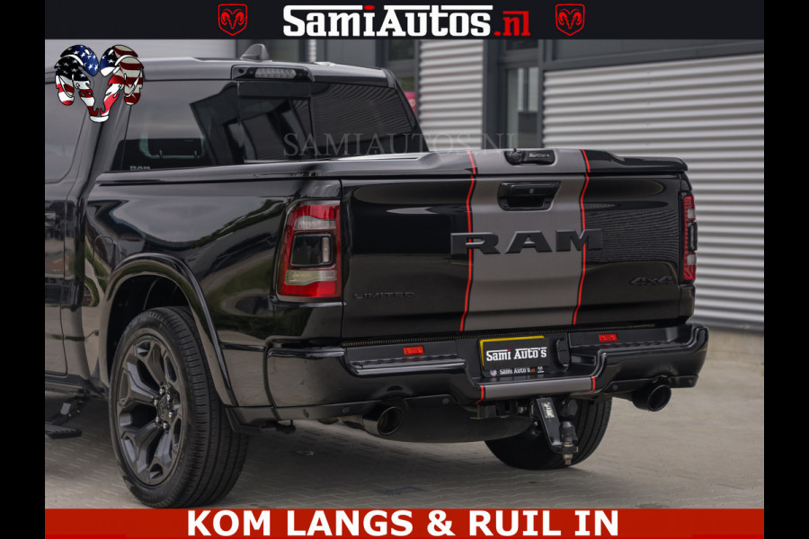 Dodge Ram LIMITED | TRAINHORN | | HUD | UITLAATKLEP | LUCHTVERING | STRIPING | PANODAK | BOM VOL | BLAUW VOORRUIT | 5.7 V8 HEMI 402PK | DC | DUBBELE CABINE | 5 PERSOONS | GRIJSKENTEKEN PICK UP | EERSTE EIGENAAR | OPEN UITLAAT KLEP & TRAIN HORN | | De specialist in Amerikaanse pick‑ups in Nederland en Europa.