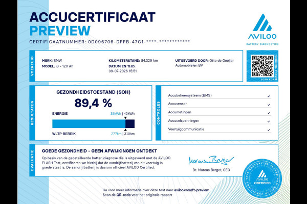 BMW i3 S Executive Edition 120Ah 42 kWh / SoH 89,4% / Camera / CarPlay / 20'' / Stoelverwarming / DAB / ACC / Warmtepomp