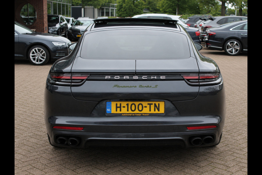 Porsche Panamera 4.0 Turbo S E-Hybrid / Panoramadak / 360Camera / Achterasbesturing / Nachtzicht / Softclose / 21'' / Sportuitlaat / Matrix LED / Carbon intr. / Bose / Sportdesign / Volleder / Dodehoek / DAB / ACC