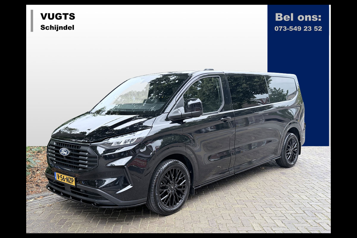 Ford Transit Custom 320 2.0 TDCI L2H1 Dubbel cabine Black Edition 19 inch, Stoelverwarming, Carplay, etc Snoeks Luxe dubbele cabine met alle opties