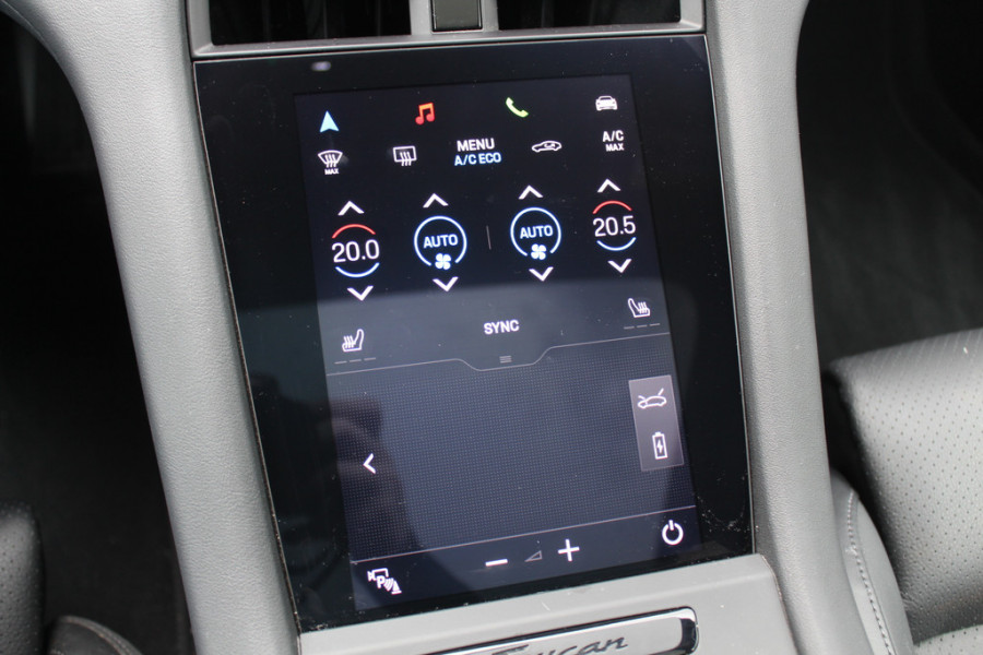 Porsche Taycan Sport Turismo 93 kWh / SoH 92,5% / Panoramadak / Camera / Passenger Display / Adaptieve Stoelen / Luchtvering / 21'' / Keyless / Sportchrono / CarPlay / Stoel+Stuurverwarming / Dodehoek / DAB / ACC / Warmtepomp