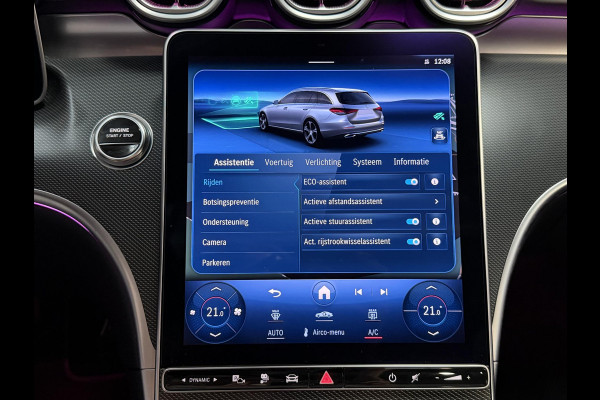 Mercedes-Benz C-Klasse Estate 300 e AMG Line 18"/Panoramadak/Trekhaak/LED/Stoelverwarming/Sfeerverlichting/Elektrische klep/Apple Carplay & Android Auto