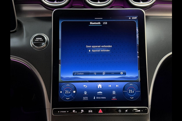 Mercedes-Benz C-Klasse Estate 300 e AMG Line 18"/Panoramadak/Trekhaak/LED/Stoelverwarming/Sfeerverlichting/Elektrische klep/Apple Carplay & Android Auto