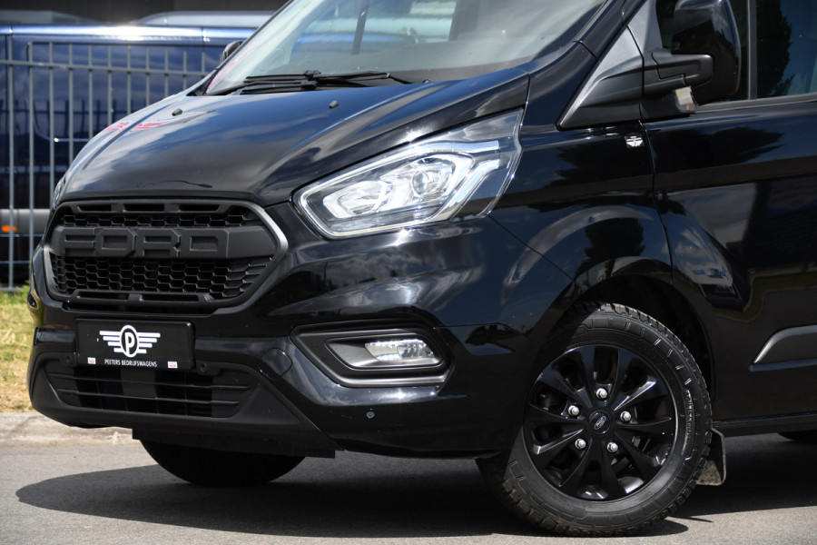 Ford Transit Custom 300 2.0 TDCI L2H1 Black Edition MARGE, Cruise, Carplay, LED, Sensoren, 130pk, Automaat, Multimedia, Sensoren, Uniek!