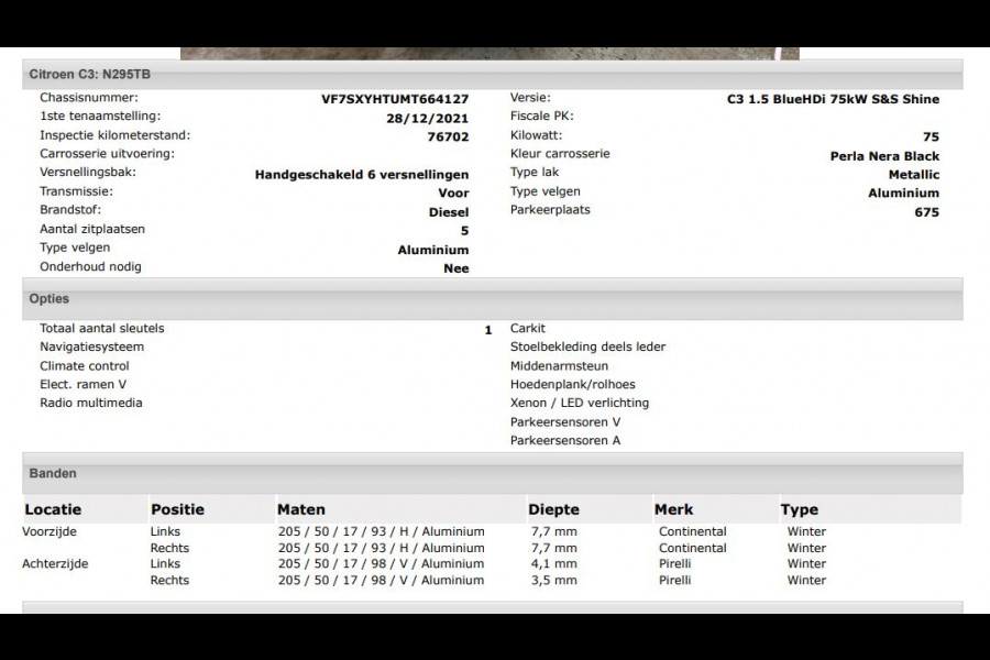 Citroën C3 1.5 HDi 102PK Shine / Distributie riem vervangen bij 76702KM / Stoelverwarming / 1/2 Leder / Airco-ecc. / Navigatie / Pack City Safety / Apk nieuw