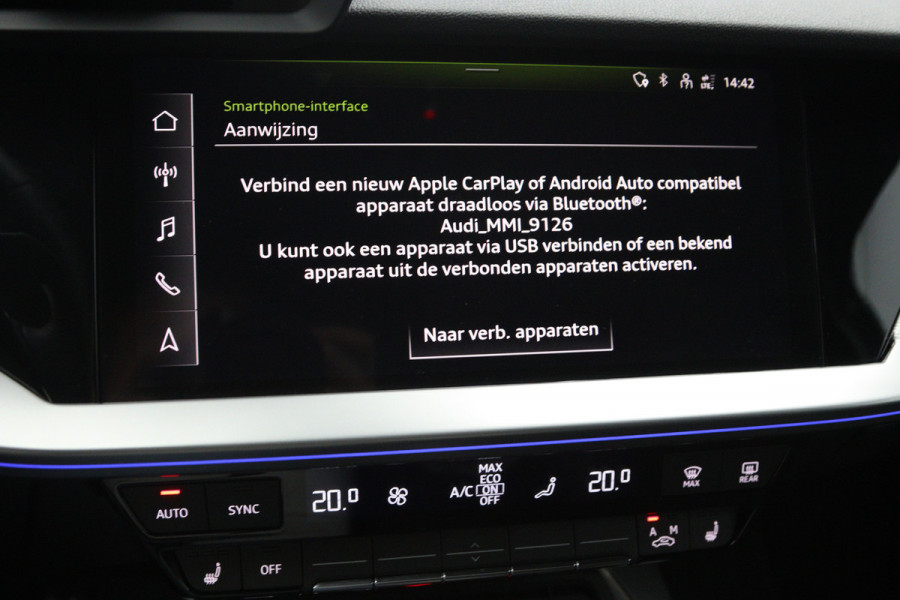 Audi A3 Sportback 40 TFSI e 204 PK S-Line Edition PHEV, RS-Sportstoelen, Stoelverwarming, LED