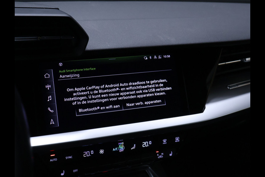 Audi A3 Sportback 35 TFSI Sport Black Edition [ADAPTIVE CRUISE, BANG & OLUFSEN, HEAD-UP, APPLE CARPLAY, TREKHAAK AFNEEMBAAR, ANDROID, MEMORY SEATS, STOELVERWARMING, VOL LEDER, PDC V+A, CLIMATE, NIEUWSTAAT]