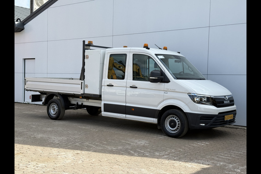 MAN TGE 3.140 2.0 TDI Automaat Open Laadbak Dubbele cabine 6-persoons Airco Trekhaak Navigatie Carplay Pritische Pickup Open Box