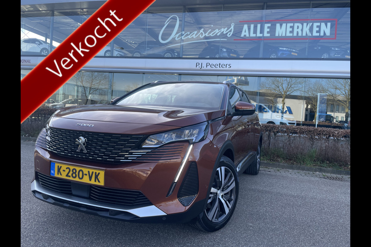 Peugeot 5008 1.2 PureTech Blue Lease Allure 7 Persoons - Airco - Achteruitrijcamera - Navigatiesysteem - Trekhaak - Cruise control - Parkeersensoren voor en achter - Licht metalen velgen 19 inch - Led verlichting - Stuur multifunctioneel - Mistlampen voor - Radio - Regensensor - Rijstrooksensor - Stuur leder