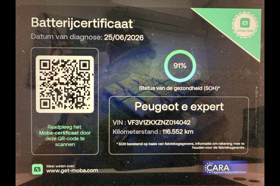 Peugeot e-Expert Standard Premium 75 kWh Cruise Control/achteruitrijcamera