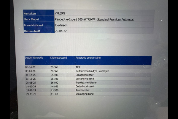 Peugeot e-Expert Standard Premium 136 PK 75 kWh Cruise Control